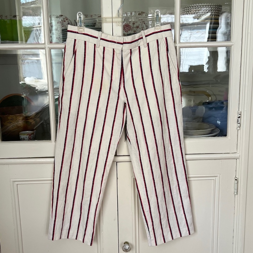 Isabel Marant Etoile Jacob Striped Pants Trousers, Size 40/US 8 Cropped Capris